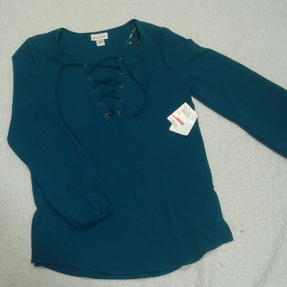 A teal shirt